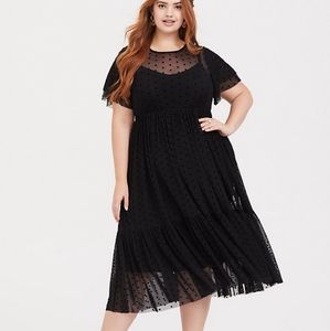 Torrid Size 2 Black Polkadot Illusion Dress